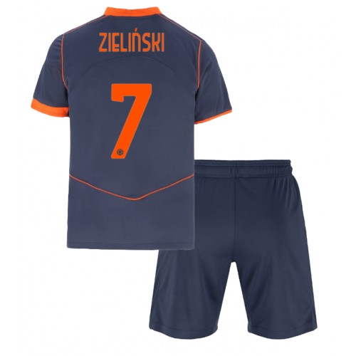Stroje piłkarskie Inter Milan Piotr Zielinski #7 Koszulka Trzeciej dla dzieci 2025-26 Krótki Rękaw (+ szorty)